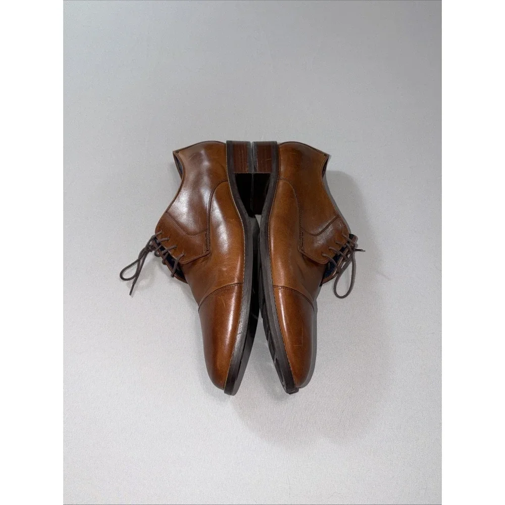 Cole Haan Lenox Hill Cap Toe Leather Brown Oxfords Size 14 Wide British Tan